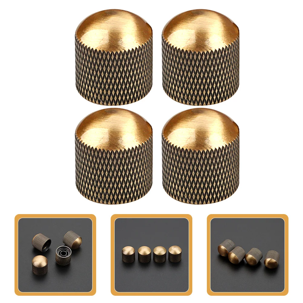 

4Pcs Metal Guitar Volume Knobs Wear-Resistant Accessory for Electric Bass Metal Guitar Knobs Volume Knob Bass Knob