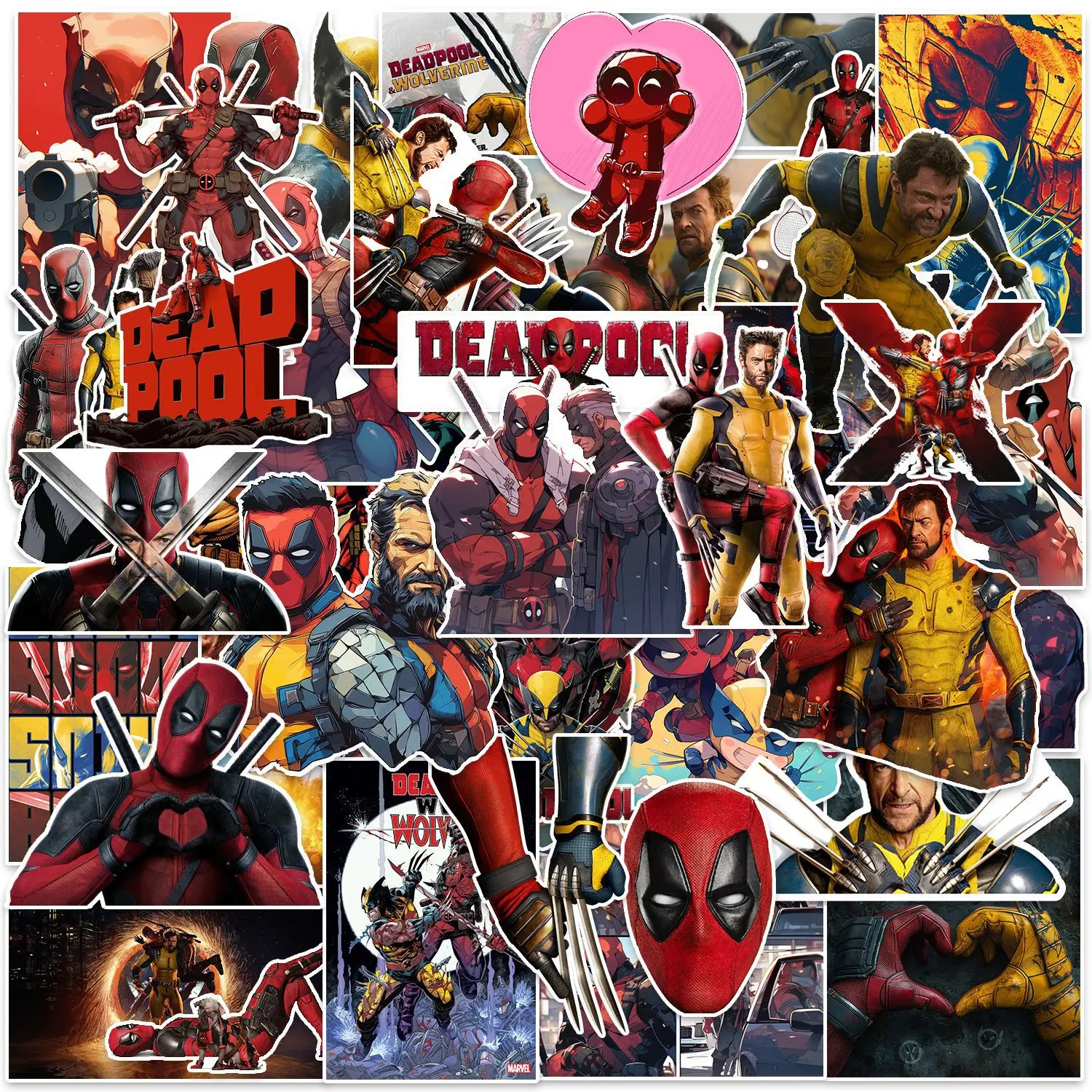 

10/30/50PCS Disney Marvel Movie Superhero Deadpool Wolverine Sticker Cartoon Cool Graffiti DIY Skateboard Waterproof Decal Toy