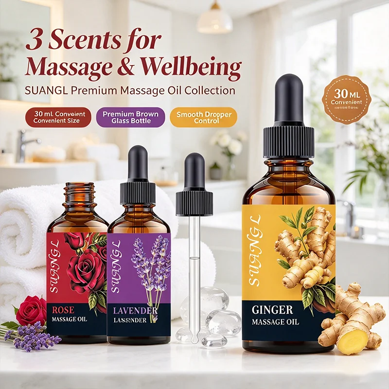 Lavender Rose Ginger Essential Oil Relief Stress Improve Sleep Spa Moisturizing Comfortable Calming Nourishing Massage Essence
