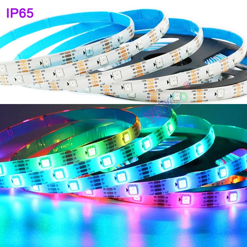 Imagem -03 - Rgb Levou Tira de Luz 15m 12v Ws2815 5050 Endereçável Pixel Full Color 30 60 74 96 144 Leds m Ws2811 Bar Mágico ic Ip30 65 67