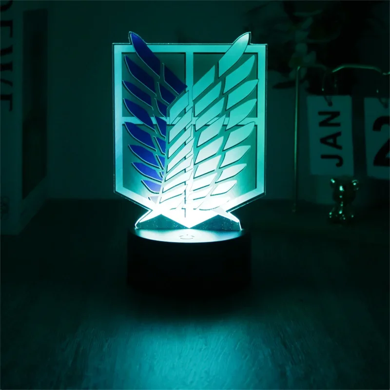 Anime Figures 3D Lamps Attack on Titan LED Night Light Cartoon Children Gifts 7 Colors Smart Touch USB Lamp Bedroom Decoration