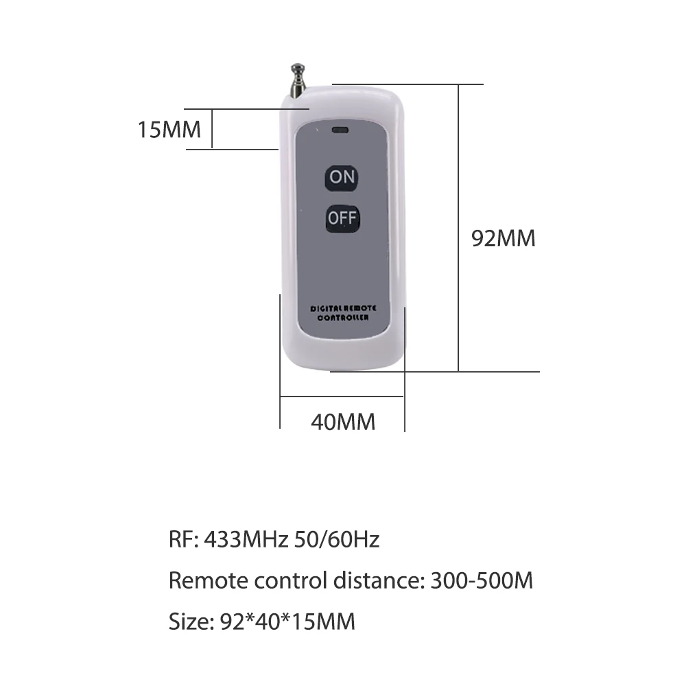 RF433 Remote Control Switch Wireless Switch DIY Device Wide Voltage AC 90-250 V High-power 30A Lighting Processing and Pumping