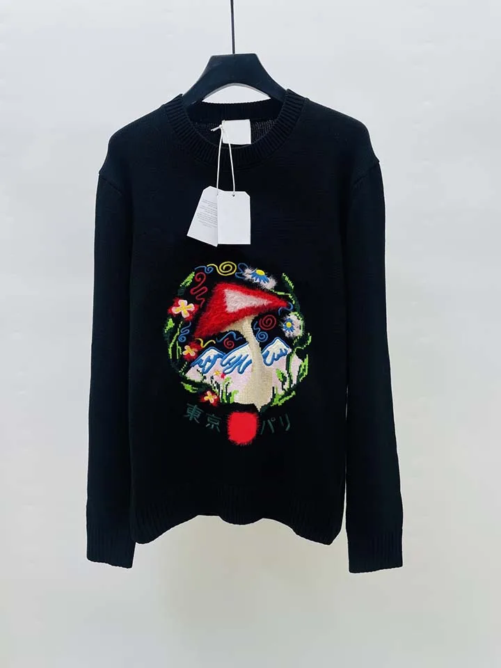 

2025 Casinoblank Tokyo Mushroom Embroidery Women Men Sweater Pullover Knitted Oversized Men Wools Sweater