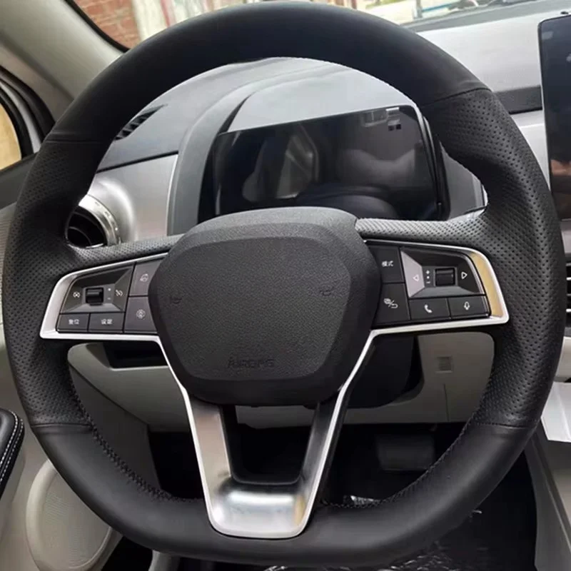 

Customize Genuine Leather Car Accessories Steering Wheel Cover For BYD e2 e3 S2 D1 Song Pro MAX Tang Qin Han Luxury Car Interior