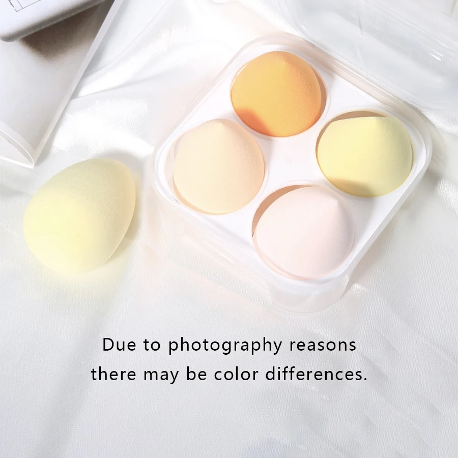 مجموعة إسفنجة مكياج على شكل بيضة مع حامل بيض مبتكر للتخزين المقاوم للغبار والصحة، مسام ناعمة 0.1 ميكرون للمسحوق المتساوي