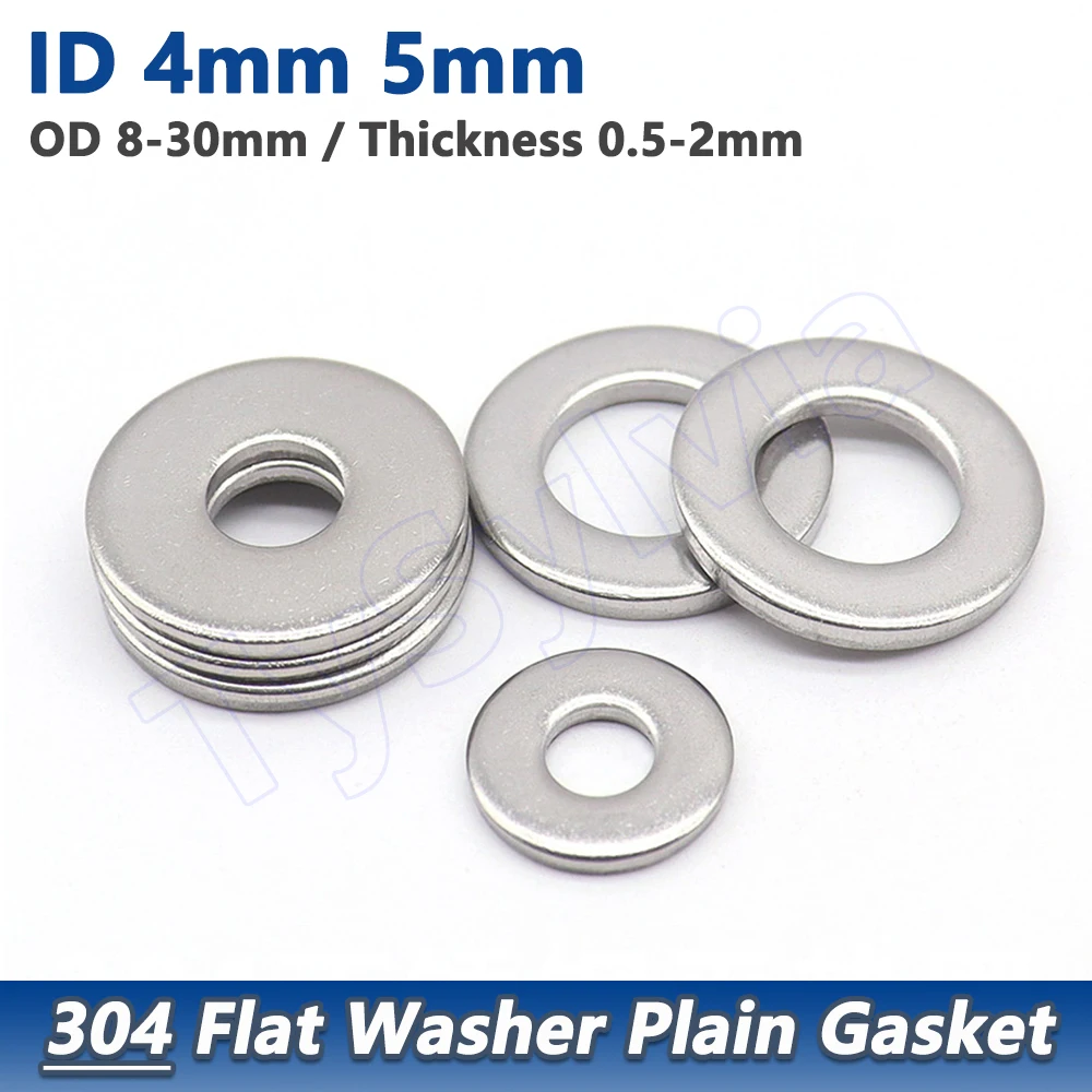 

Inner Dia 4 5mm 304 Stainless Steel Adjusting Shim Gasket Ultra Thin Flat Washer OD 8-30mm Thickness 0.5-2mm