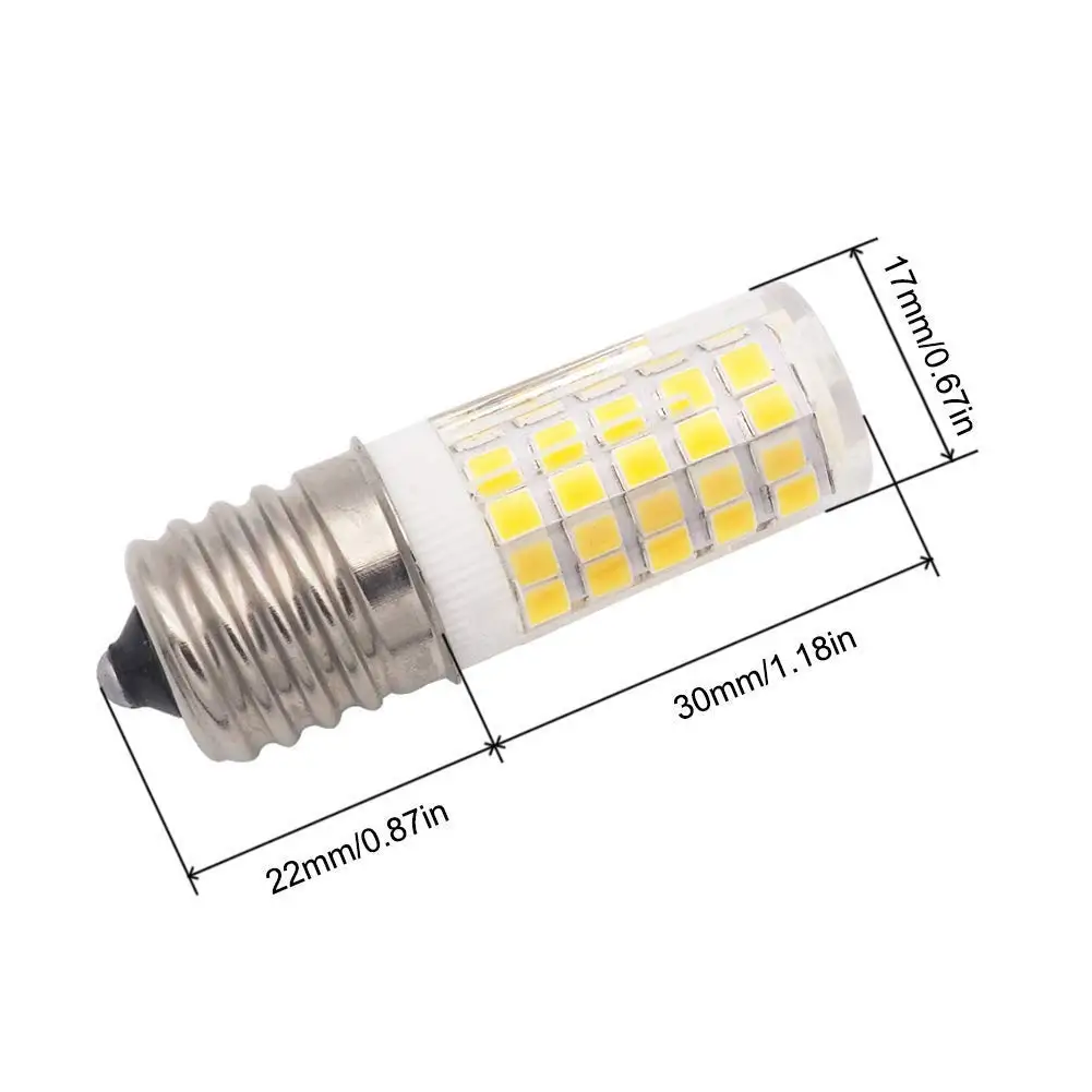 Imagem -05 - Lâmpada Led para Micro-ondas Iluminador E17 6w ac 110 v 220v 2835 Smd Equivalente Cerâmico 60w Cerami Incandescente Branco Quente e Frio 10 Pacotes