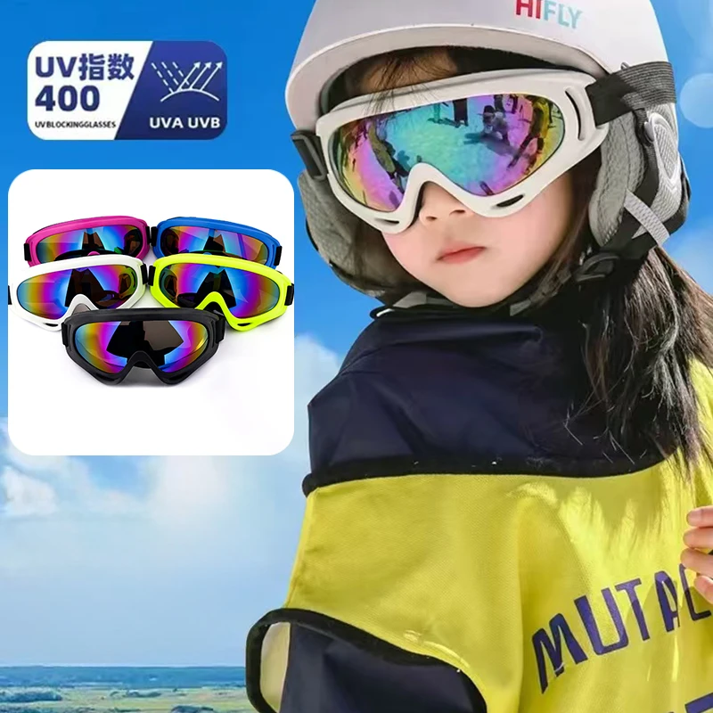 Children Winter outdoor protection ski goggles Dazzling lenses snow blind sunglasses wind sand riding sports motorcycle glasses