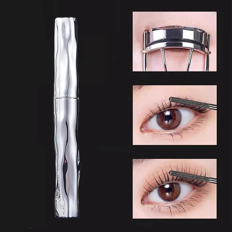 Mascara allongeant 3D imperméable, Tube en acier noir, apprêt pour cils, brosse longue tenue en soie, cosmétiques, cadeau