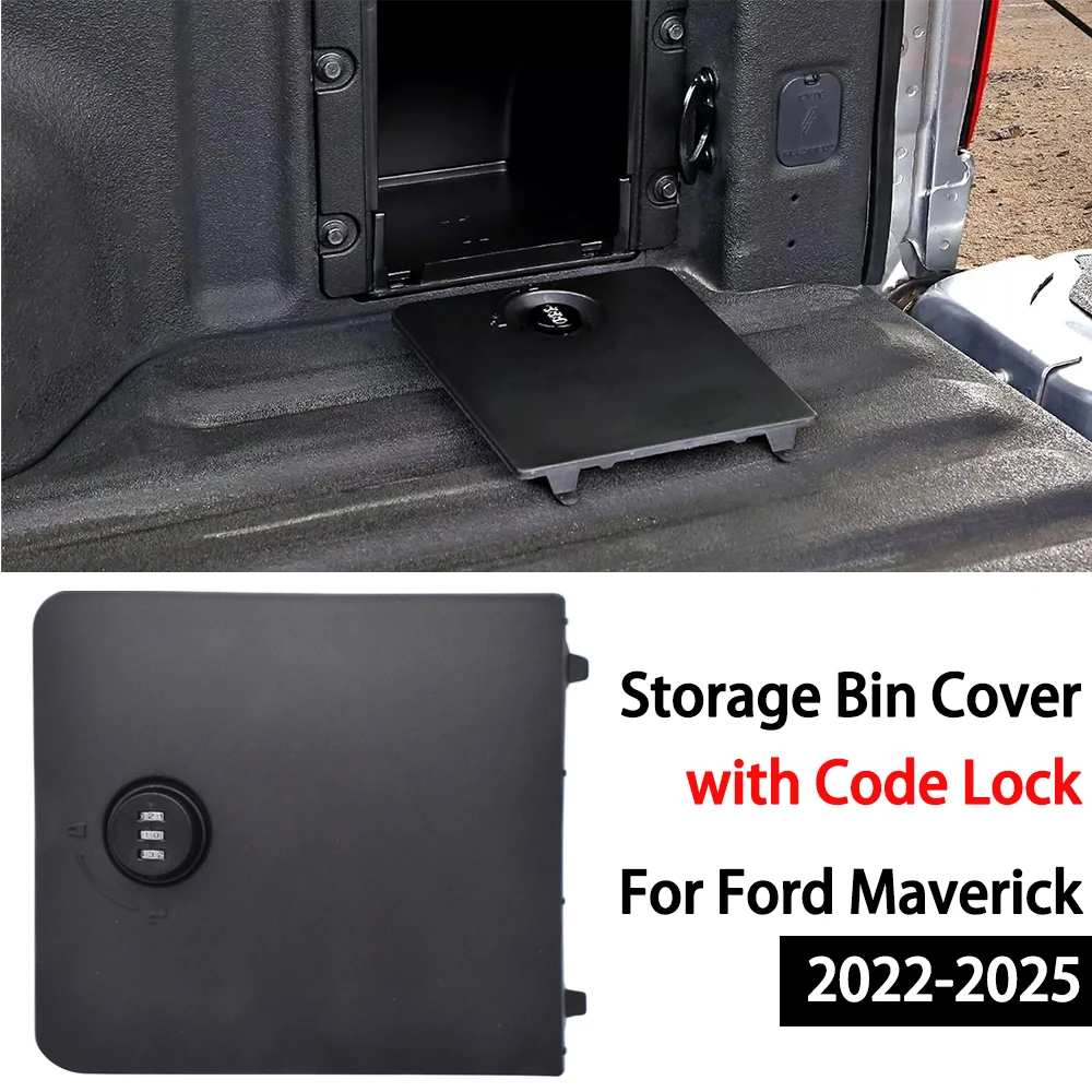 Storage Bin Cover with Code Lock For Ford Maverick 2025 2024 2023 2022 Car Accessories, Code Lock Design Bin Cover for Maverick