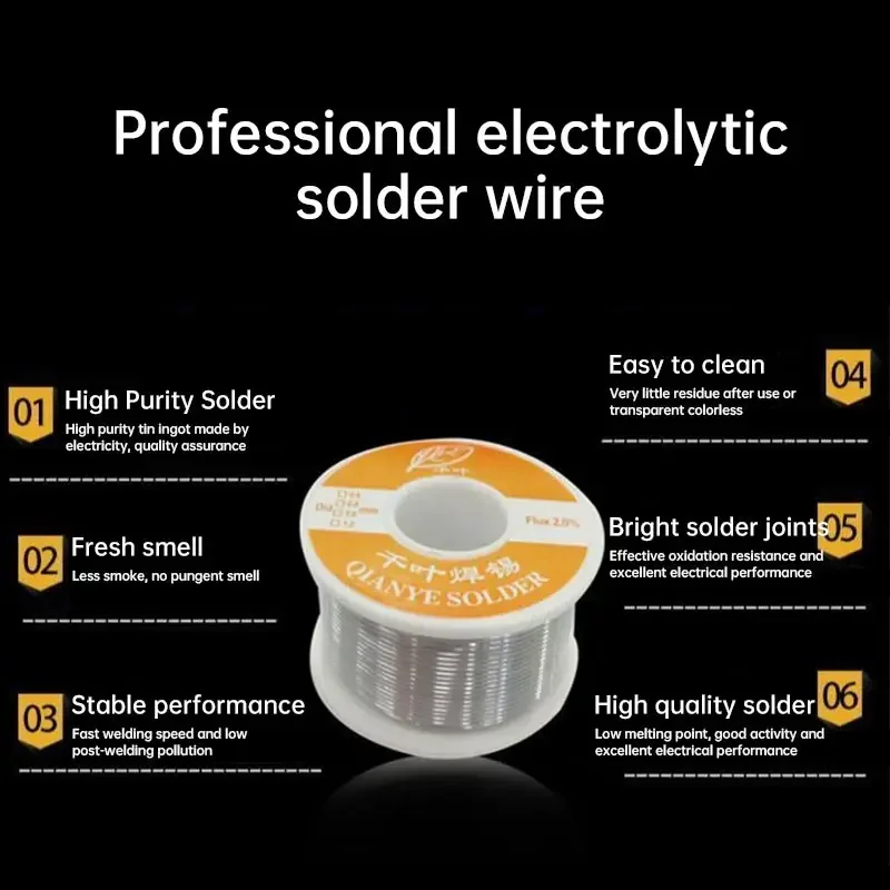 100g Rosin Flux Cored Lead-free Solder Wire 0.8/1.0/1.2/1.5mm Flux Reel Soldering Wire Roll for Welding Machine No-clean Solder