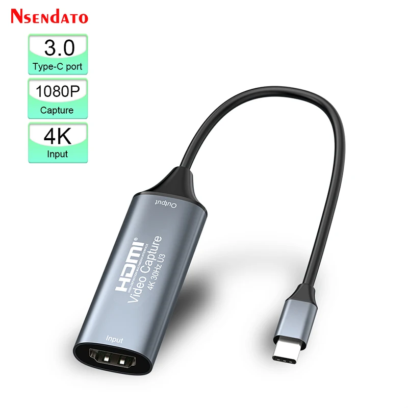 Tarjeta de captura de vídeo USB C hdmi 4K 1080p HDMI a tipo C 2,0 3,0 caja grabadora de captura de vídeo para PC cámara Android Windows