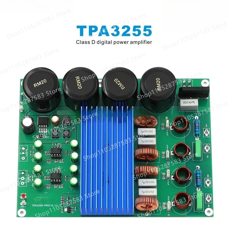 High Power HIFI BTL Stereo TPA3255 Class D Power Amplifier Finished Board Support RCA/XLR Input 150W+150W