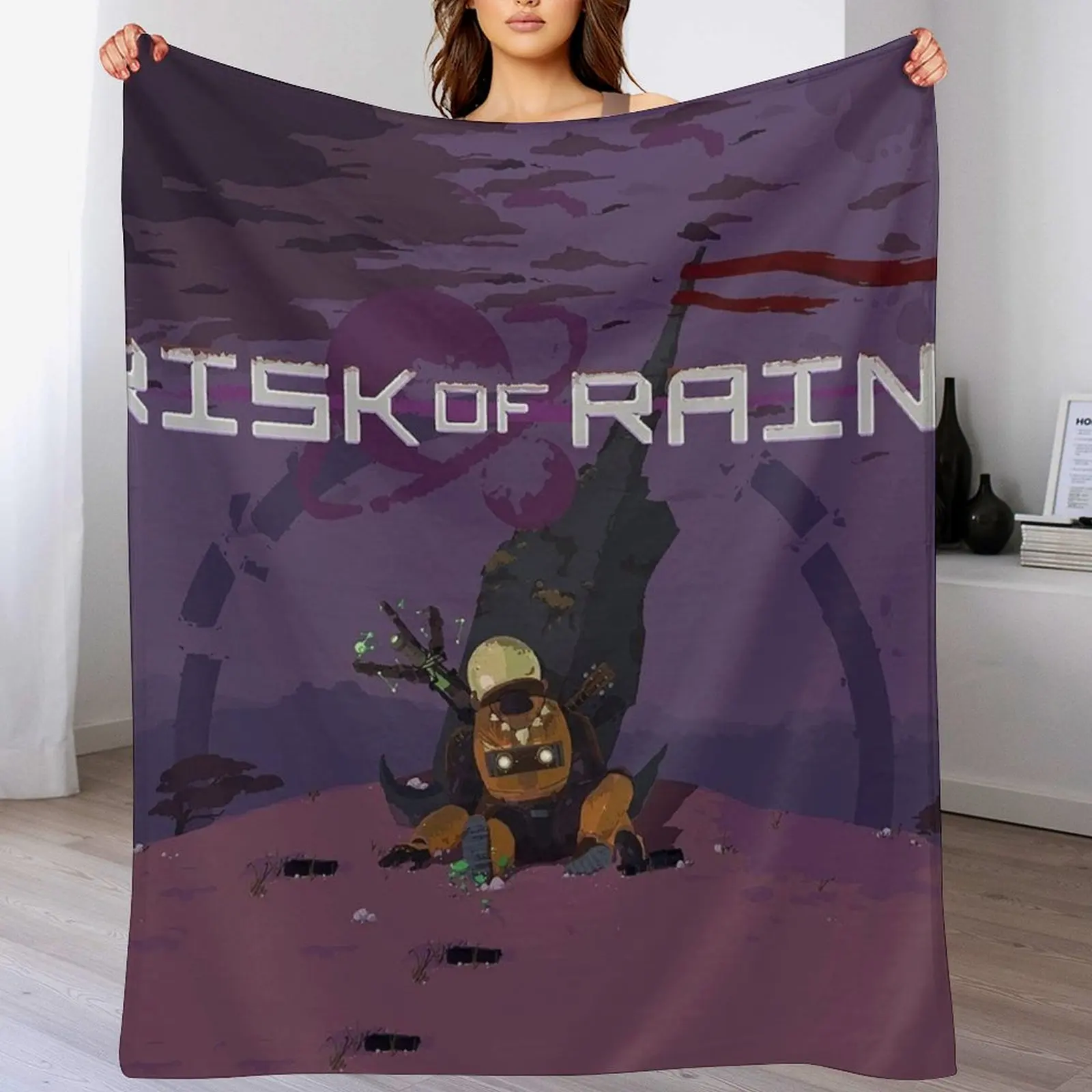 

Risk of rain Throw Blanket Flannel anime decorative Furrys Blankets