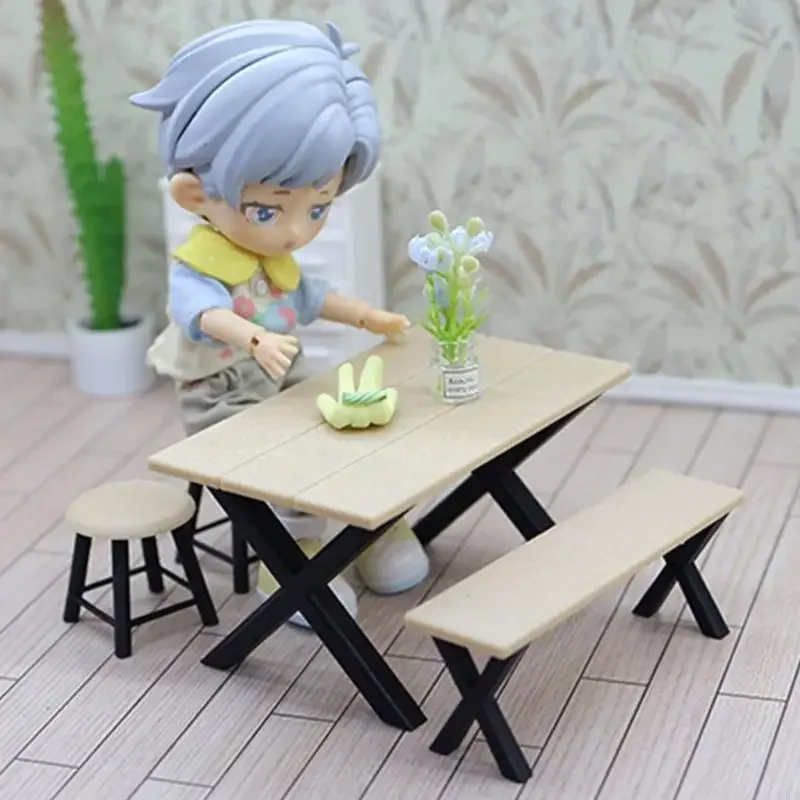 

1/12 Camping Table and Chair Set 4PCS Realistic Dollhouses Decoration for Camping Scene Landscape Furniture 15UB