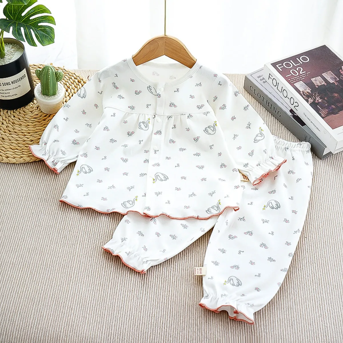 1-4Y Baby 2pcs Cute Princess Clothes Set Infant Boy Girl Spring Fall Top & Pants 2pcs Set Kid Pure Cotton Breathable Soft Outfit