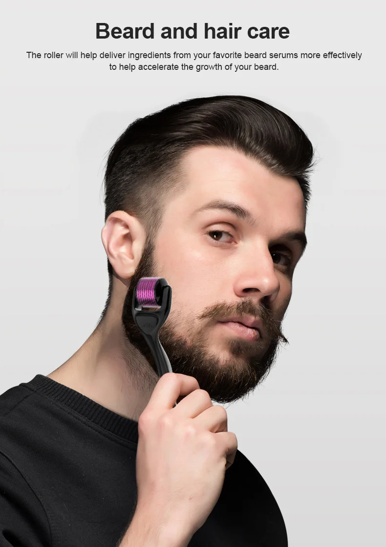 Professioneller 540-Mikronadel-Derma-Roller, Massageroller für Hautpflege/Bartwachstum/Haarwachstum – Detail 2