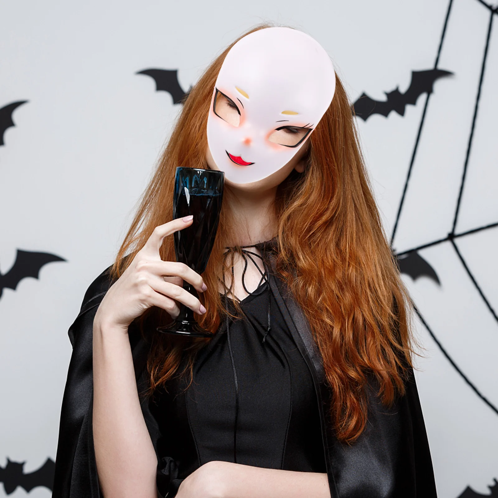 

Cat Mask for Decorative Use Realistic Kitty Style Plastic Mask for Masquerade Ball Costume Party Birthday Event Universal Fit