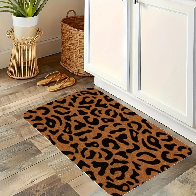 

1PC Classic Animal Print Kitchen Rug Non-Slip Door Mat Pop design Bathroom Rug Bath Mat Carpet for Home Sink Laundry Decor