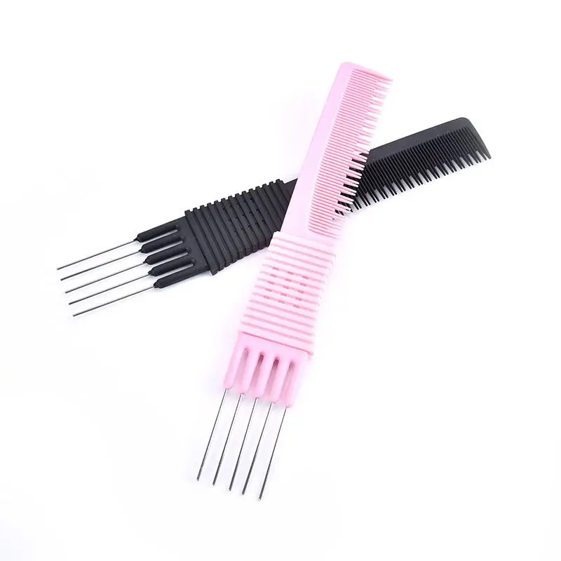 1PCS Oil Head Curly Comb Men Double Side Tooth Combs Steel Needle Fork Combs Hair Brush Barber Salon Hairdressing Tool