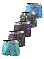 Men's underwear ice breathable teenagers boxer shorts trend personality shorts top 5 pieces combination