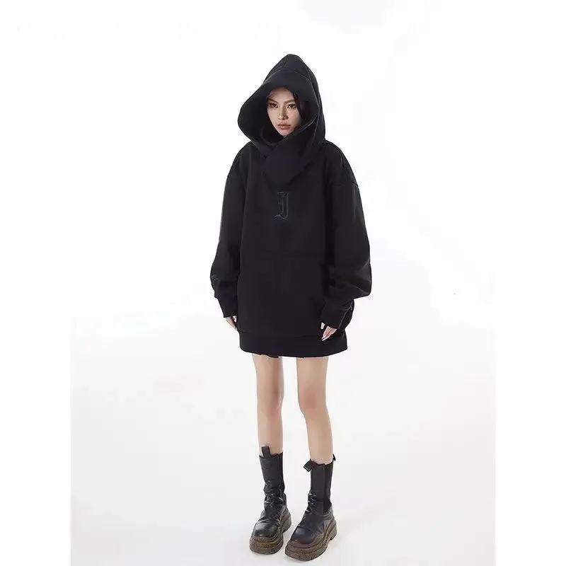 Oversize Hooded Shirt Hoodies Women Heavyweight Women Sweatshirts High Collar Pullovers Thick Hoodies Women Korean Winter Hoodie