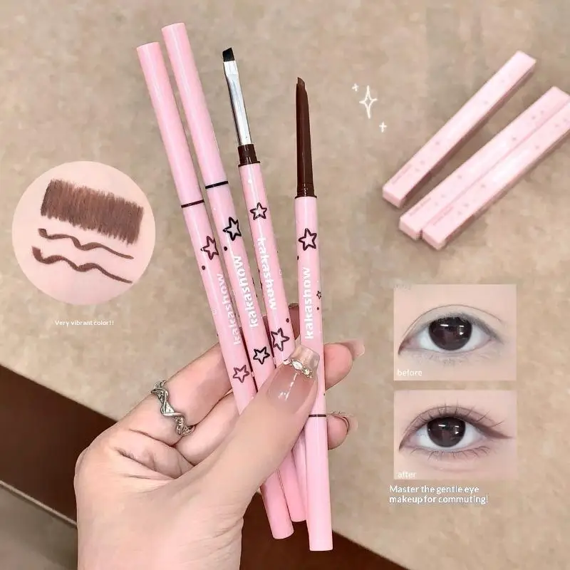 Double-ended Eye Liner Pencil Silky Matte Long Lasting Smudge Resistant Eyeliner Pen for Travel Makeup Use
