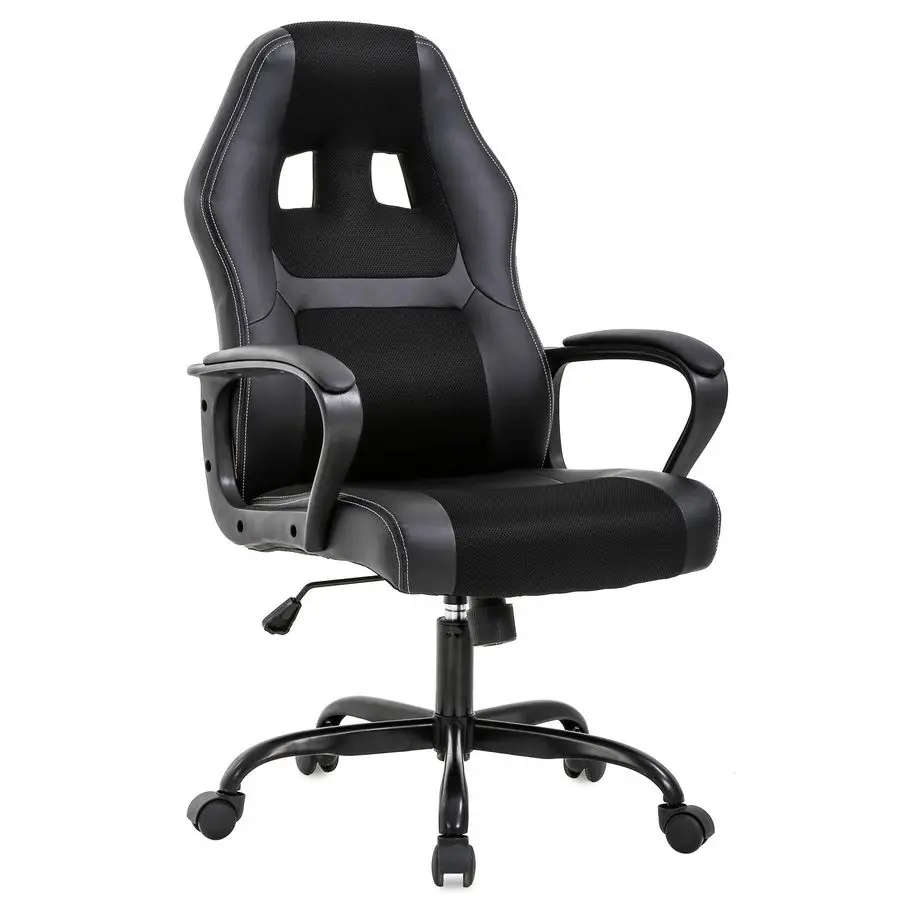 

Office Chair PC Gaming Chair Cheap Desk Chair Ergonomic PU Leather Executive Computer Chair Lumbar Support for Women, Men Black