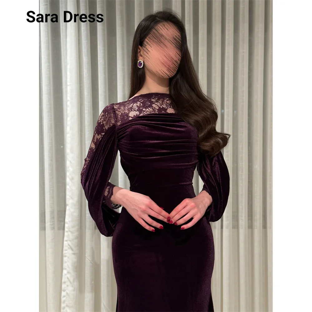 

Sara A Line Lace Embroidery Long Sleeves Ankle Length Bridesmaid Dresses for Special Occasions Women's Day Dress 2026 Elie Saab