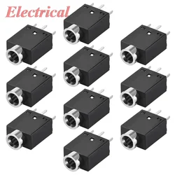 PCB Mount 3.5mm 5 Pin Socket Headphone Stereo Video Connector PJ358 Black 3-20N Actuating Force 18mm x 10mm x 6mm
