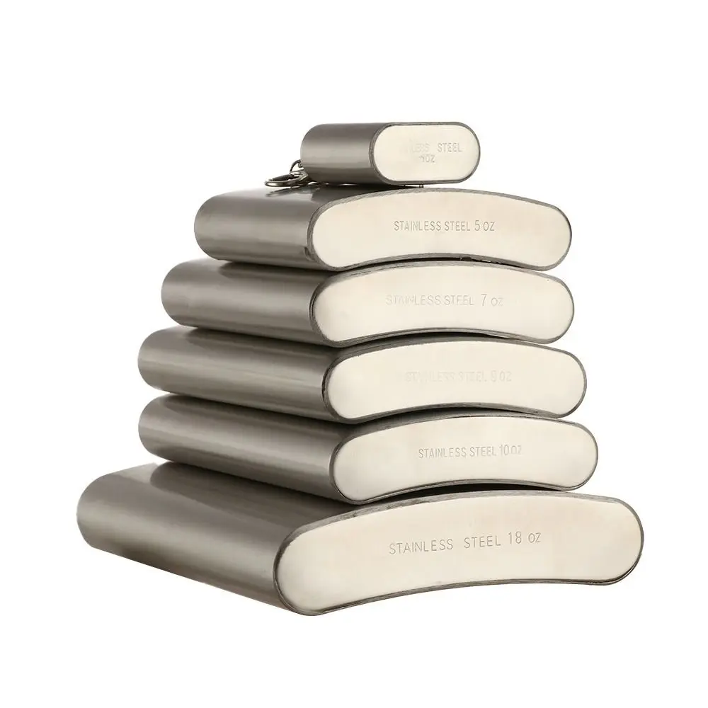 High Quality Stainless Steel Hip Flask Portable Leakproof Whisky Flagon Convenient Container Drinking Bottle Outdoor