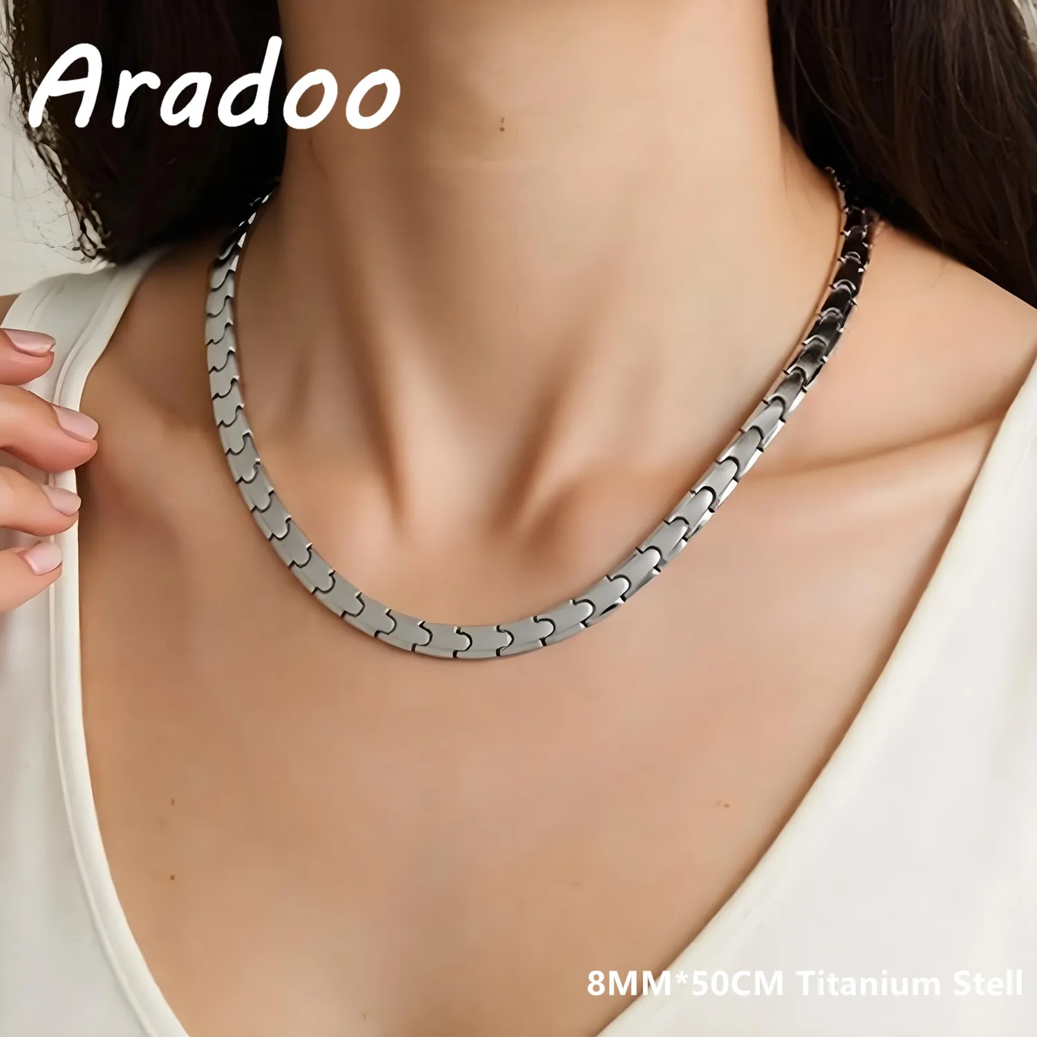 ARADOO Magnetic Therapy Necklace for Men Women Minimalist Unisex Necklace Holiday Birthday Anniversary Gift Jewelry
