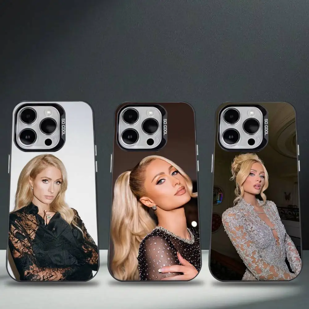 

P-Paris H-Hilton Phone Case For iPhone 16,15,14,13,12,11,8,7,Pro,Max,Plus,Mini,XS,SE Anti Fall Black Matte Hard