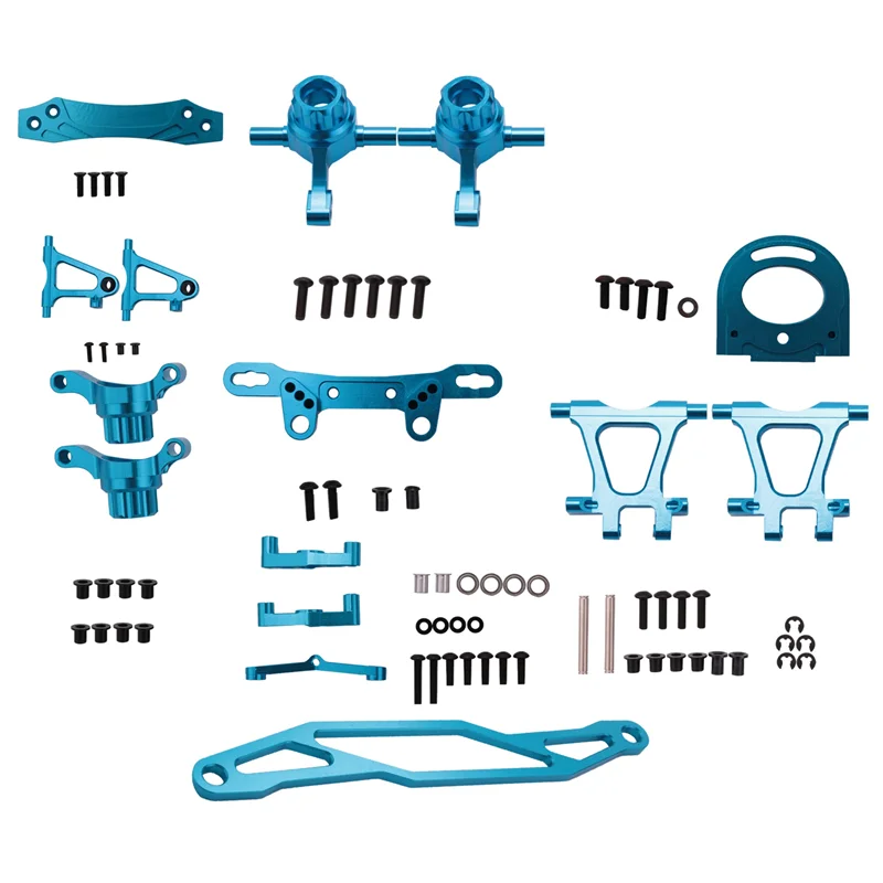 AS96-금속 수정 액세서리 키트 Tamiya TT02 TT-02 1/10 RC 자동차 업그레이드 부품 용 서스펜션 암 스티어링 너클
