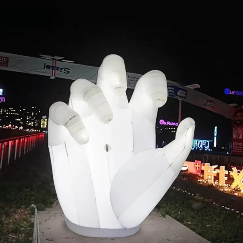 Halloween Giant Advertising Inflatable Hand LED Light Waterproof Durable Built-In Fan Oxford Cloth for Festival Celebrations