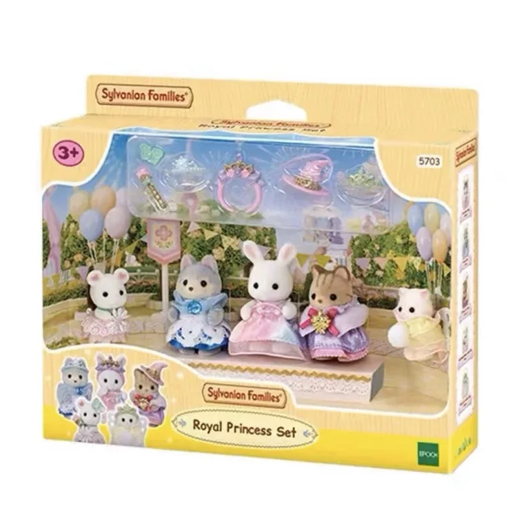 Sylvanian Families อะนิเมะสาวตัวเลขชุดเด็กรูปเฟอร์นิเจอร์ Royal Princess ชุด Pvc รูปปั้นตุ๊กตาคอลเลกชันเครื่องประดับ