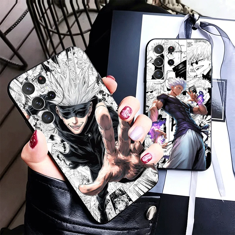 Anime Gojo Satoru JUJUSU Silicone Phone Case for Samsung Galaxy S22 S23 S24 S25 S26 Ultra FE Plus Edge S21 S20 + Black Soft Cove
