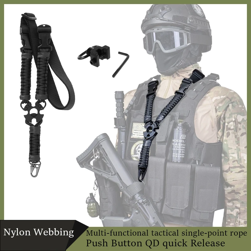 

Тактический ремень для винтовки QD, быстросъемный, регулируемая длина, одноточечный плечевой ремень, сверхмощный нейлон для стрельбы, охоты