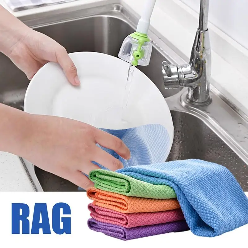 Cleaning Cloth Wiping Glass Cleaning Rags Absorbent Reusable Glass Wipe Cloth Household Cleaning For Glass Mirror Window Faucets