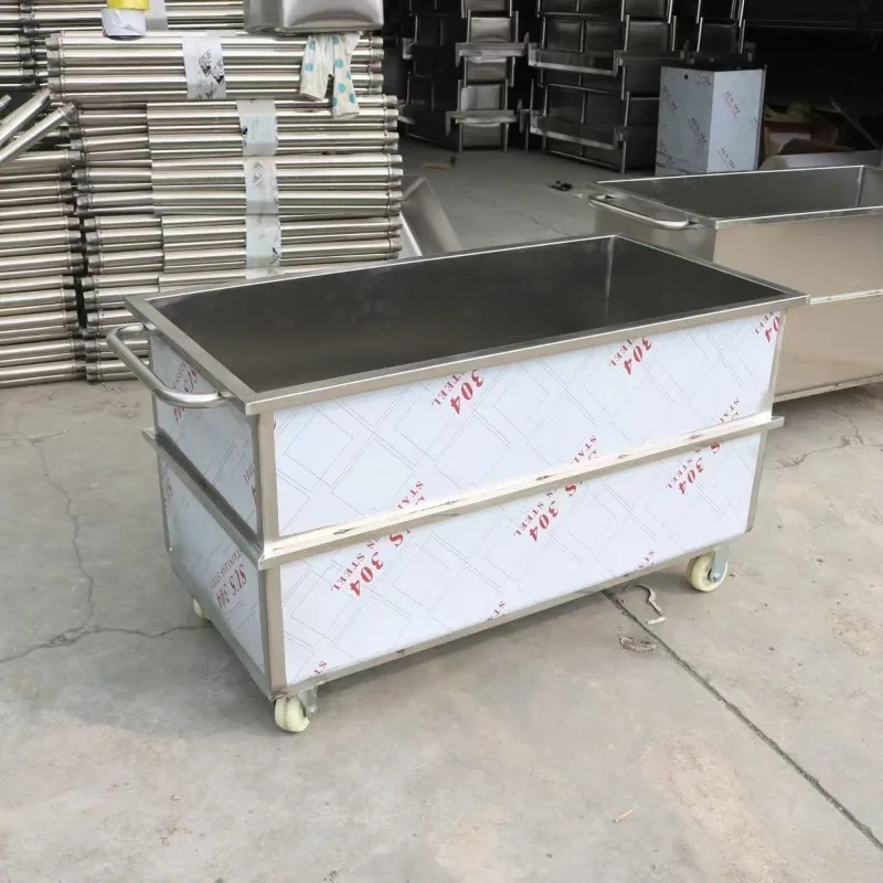 Customizable 304 Commercial Stainless Steel Water Tank Rectangular Mobile Thawing Soaking Storage Cleaning Sink