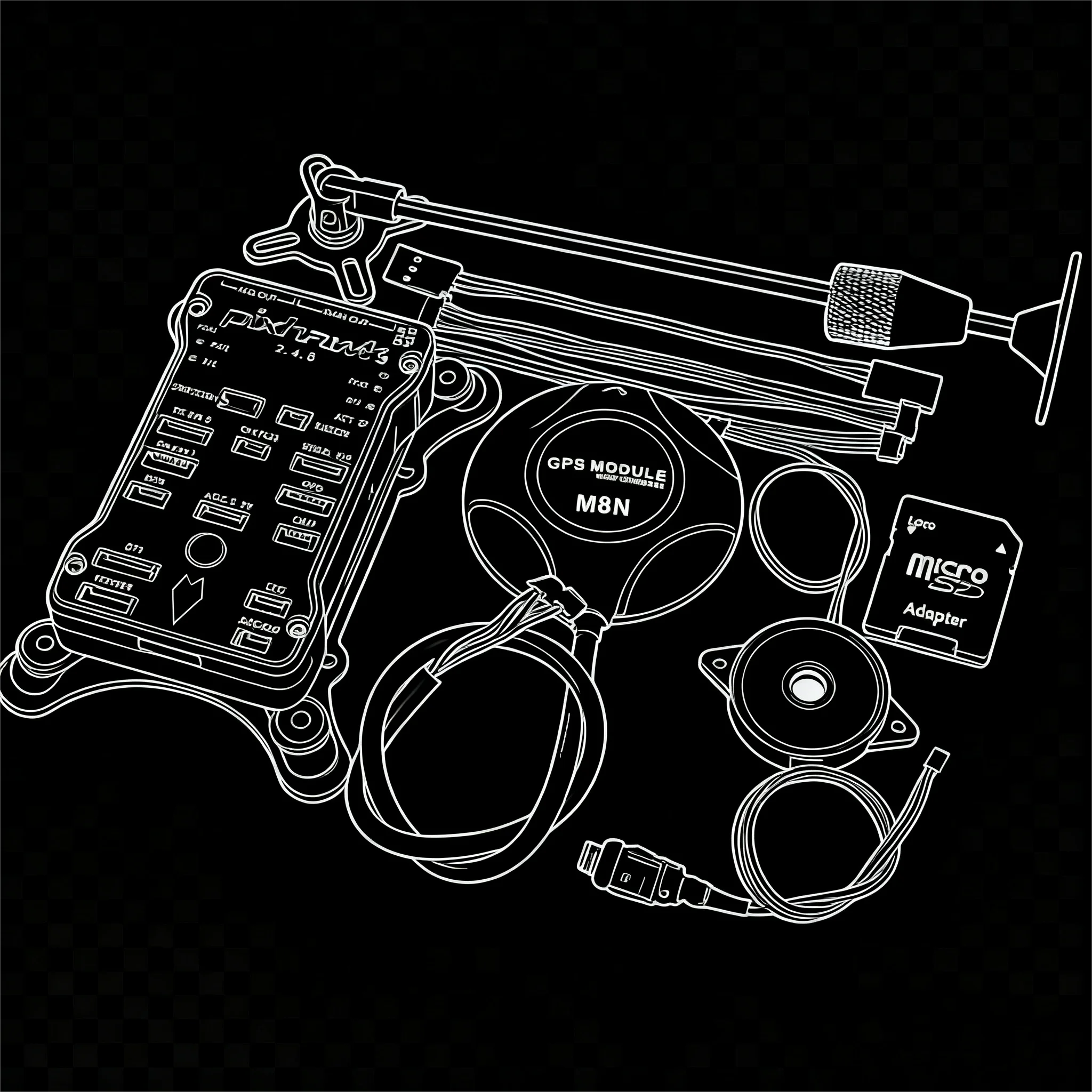 

Pixhawk 2.4.8 PRO PX4 PIX 32 Bit Flight Controller+M8N GPS+ 433/915Mhz 100/500mw Radio Telemetry+Safety Switch+Buzzer+rgb+I2C