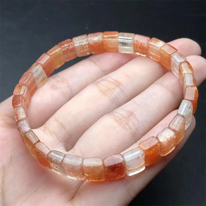 Natural Alusha Quartz Bangle Fortune Energy Bangle Mineral String Woman Amulet Jewelry Healing Gift 1pcs 8X6MM