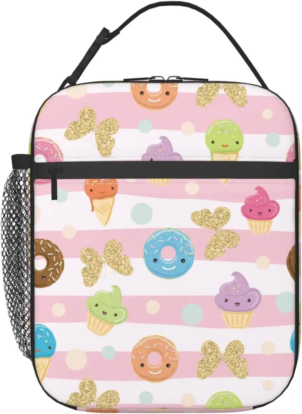 Donuts Lunch Bag Double Insulated Leakproof Lunch Box Tote Bag Cooler Lunch Organizer for Work Picnic Travel Camping