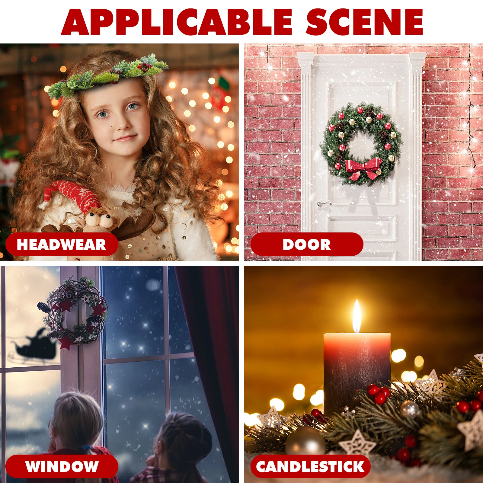 

23Cm Christmas Garland Simulation Leaves Ribbon Headdress Creative Headwrap Elegant Comfortable Party Wear Women Girls Festival