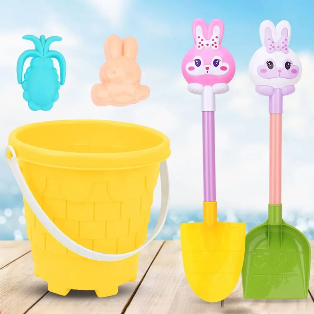 

1 Set Portable Beach Sand Play Toys ABS Cartoon Beach Bucket Toys Lightweight Rabbit Beach Play Toys Sand Beach Game