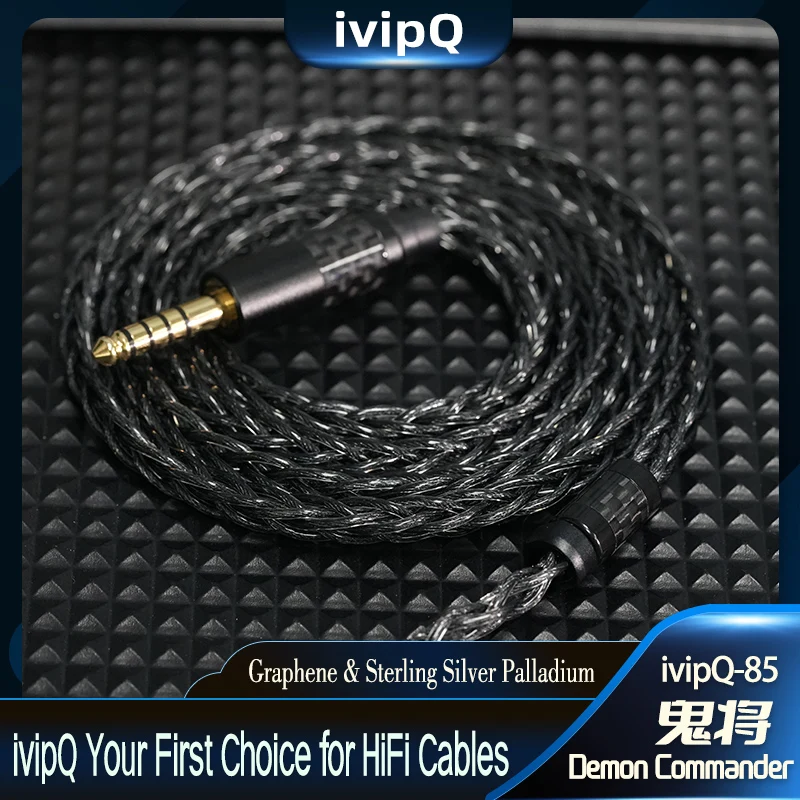 ivipQ-85 Demon Commander High Purity Earphone Cable Single Crystal Gold Copper Alloy + Graphene Shielding HiFi IEM Wire for FH19