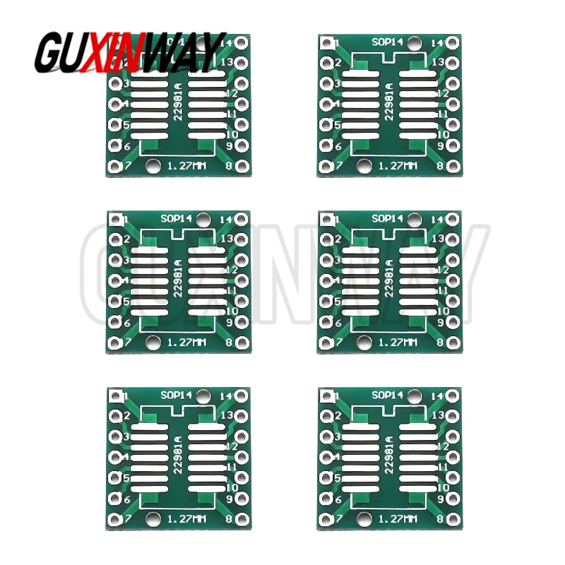 10PCS Universal SOP14 to DIP/SMD Adapter Socket&Board Kit (0.65mm/1.27mm Pitch) for SOIC/TSSOP IC Prototyping