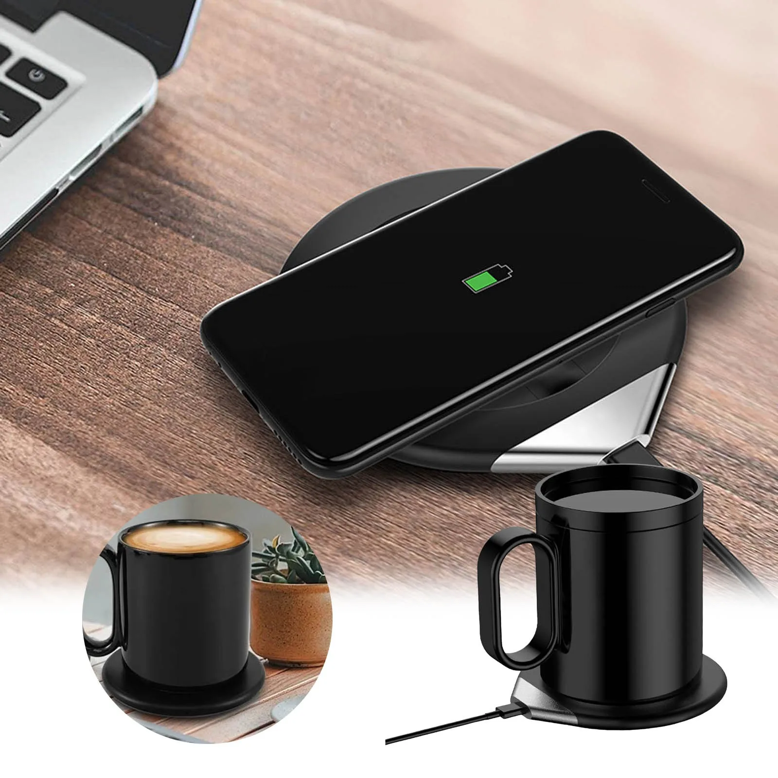 

Smart Mug Warmer Set With Mug And Lid Auto Shut Off Heated Mug Smart Ceramic Mug Warmer Portable Coffee Cup Anime Cups Clear