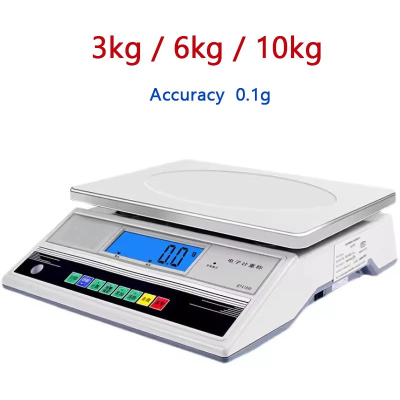 

BT418 Electronic Bench Scale 0.1g RS232 LCD High Precision Counting Industrial Kitchen 3KG 6KG 10KG Send Weight