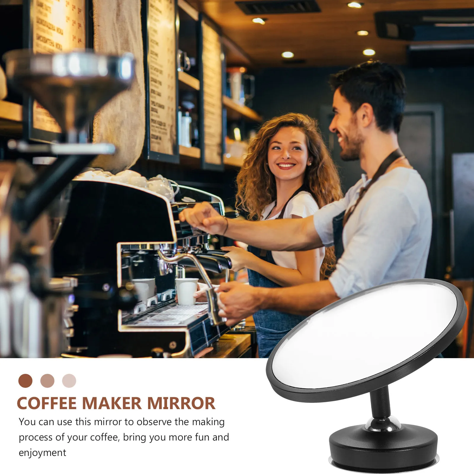 

Espresso Shot Adjustable 360° Rotation Coffee Machine Observation Mirror Coffee Making Mirror For Accessories